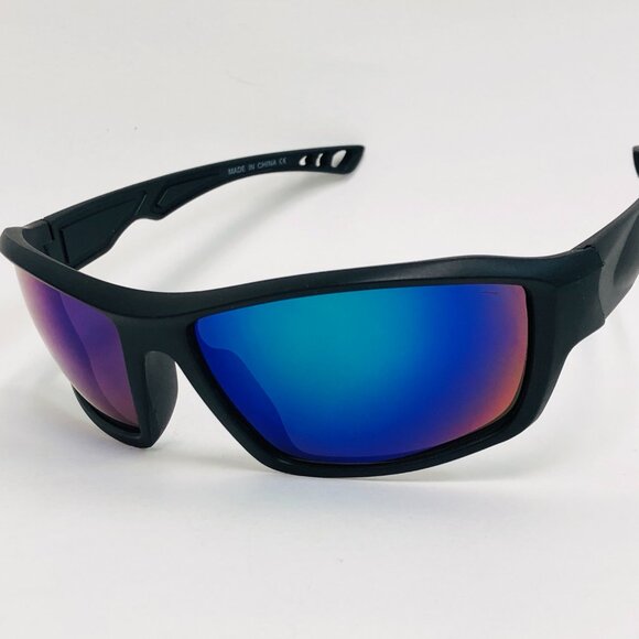 Sports Men Sunglasses Green Mirror Lens Frame Fashion Style Reflective Shield - Picture 3 of 3